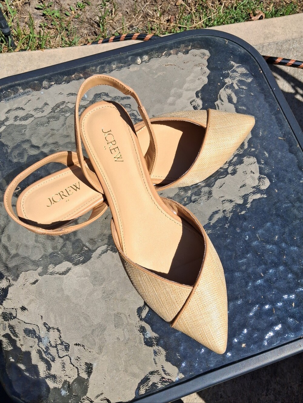 J. Crew Woven Sling Back Flats Size 8.5 NWOT